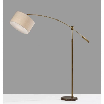 Adler Arc Floor Lamp Antique Brass - Adesso 3 Adler Arc Floor Lamp Antique Brass - Adesso