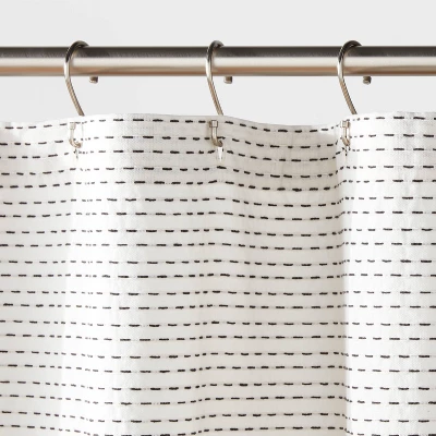 Woven Dotted Line Shower Curtain - Threshold™ 4 Woven Dotted Line Shower Curtain - Threshold™ - Image 2
