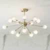 Possini Euro Design Modern Ceiling Light Semi Flush Mount Fixture Sputnik Brass 30 1/2" Wide 15-Light Double Glass Ball Hallway 2 Possini Euro Design Modern Ceiling Light Semi Flush Mount Fixture Sputnik Brass 30 1/2" Wide 15-Light Double Glass Ball Hallway -Home Furnishings Store GUEST bebecb67 d9ef 441c a3ad 605c70e9a30b