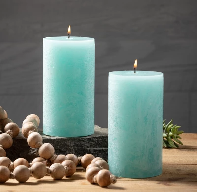 Sea Foam Pillar Candles - Set Of 2 3 Sea Foam Pillar Candles - Set Of 2 - Image 2