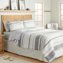 Herringbone Stripe Comforter & Sham Set Sour Cream/Railroad Gray -Home Furnishings Store GUEST c1de9510 0cb1 4d6a 8f79 c0da648367c9