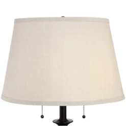 360 Lighting Spenser Rustic Farmhouse Floor Lamp 58" Tall Oiled Bronze Metal Off White Linen Empire Shade For Living Room Bedroom Office House Home -Home Furnishings Store GUEST c22316f7 294f 4440 898a 582599675857