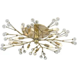 Possini Euro Design Ceiling Light Semi Flush Mount Fixture LED Brass 27 1/2" Wide 10-Light Crystal Berry For Living Room -Home Furnishings Store GUEST c41857f5 626a 4dda a835 2734a4fd62aa