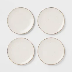 4pk Ceramic App Dining Plates Ivory/Gold - Threshold™ -Home Furnishings Store GUEST c41fd338 9b7e 4914 8b60 3094f7097daa