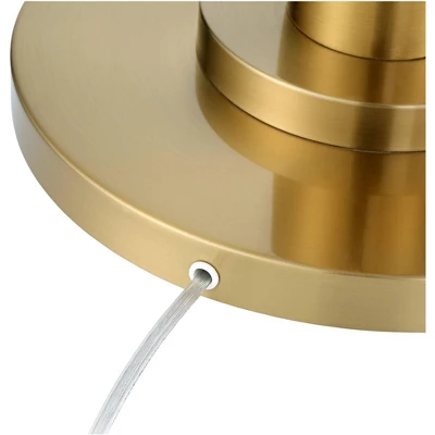 Possini Euro Design Modern Torchiere Floor Lamp 70" Tall Warm Antique Gold Metal Glass Shade For Living Room Reading Bedroom Office Uplight 6 Possini Euro Design Modern Torchiere Floor Lamp 70" Tall Warm Antique Gold Metal Glass Shade For Living Room Reading Bedroom Office Uplight - Image 4