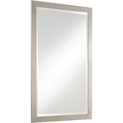 Possini Euro Design Metzeo Rectangular Vanity Wall Mirror Modern Beveled Glass Brushed Nickel Metal Frame 33" Wide For Bathroom Bedroom Home Entryway 6 Possini Euro Design Metzeo Rectangular Vanity Wall Mirror Modern Beveled Glass Brushed Nickel Metal Frame 33" Wide For Bathroom Bedroom Home Entryway - Image 4