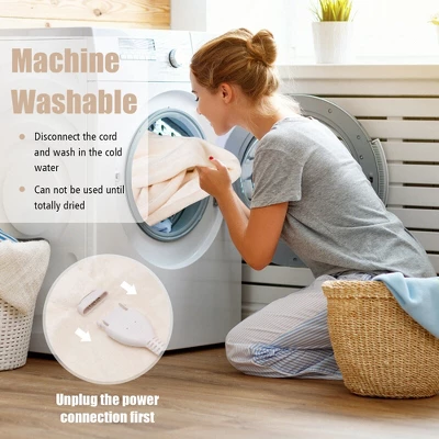 Tangkula 62"x84"/84"x90" Heated Blanket Twin/Queen Size Electric Heated Throw Blanket W/ Timer 6 Tangkula 62"x84"/84"x90" Heated Blanket Twin/Queen Size Electric Heated Throw Blanket W/ Timer - Image 4