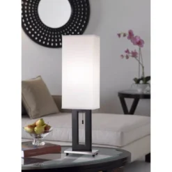 360 Lighting Floating Rectangle Modern Table Lamp 30" Tall Black Metal Open Frame White Fabric Box Shade For Bedroom Living Room Bedside Nightstand 12 360 Lighting Floating Rectangle Modern Table Lamp 30" Tall Black Metal Open Frame White Fabric Box Shade For Bedroom Living Room Bedside Nightstand -Home Furnishings Store GUEST cba23614 a153 450b 8727 52b72230fe59