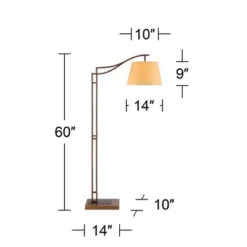 Franklin Iron Works Tahoe Rustic Industrial Downbridge Arc Floor Lamp 60" Tall Bronze Metal Faux Leather Empire Shade For Living Room Reading Bedroom -Home Furnishings Store GUEST cdcb0041 14d4 4985 b75a b2028eeb3b00