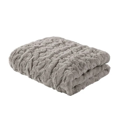 50"x60" Ruched Faux Fur Throw Blanket - Madison Park 10 50"x60" Ruched Faux Fur Throw Blanket - Madison Park - Image 8
