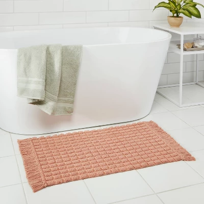 20"x32" Square Tufted Bath Rug Clay Pink - Threshold™ 3 20"x32" Square Tufted Bath Rug Clay Pink - Threshold™