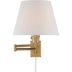 360 Lighting Clement Modern Swing Arm Wall Lamps Set Of 2 Warm Gold Plug-in Light Fixture White Linen Shade For Bedroom Bedside Living Room Reading 12 360 Lighting Clement Modern Swing Arm Wall Lamps Set Of 2 Warm Gold Plug-in Light Fixture White Linen Shade For Bedroom Bedside Living Room Reading -Home Furnishings Store GUEST dc882946 20dc 443a 88ca f8e414d545d5