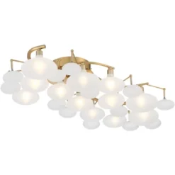 Possini Euro Design Lilypad Modern Ceiling Light Semi Flush Mount Fixture 30 1/4" Wide Warm Brass 12-Light Frosted Glass Shade For Bedroom Living Room 16 Possini Euro Design Lilypad Modern Ceiling Light Semi Flush Mount Fixture 30 1/4" Wide Warm Brass 12-Light Frosted Glass Shade For Bedroom Living Room -Home Furnishings Store GUEST dec42141 80e6 4416 977e 08a265036989