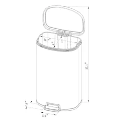 45L D Shape Step Trash Can - Brightroom™ -Home Furnishings Store GUEST dfcf1598 d01a 4f5f ae41 13a8e22b2c58