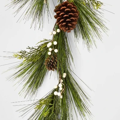 6' Unlit Artificial Pine Christmas Garland With White Berries & Pinecones Green - Wondershop™ -Home Furnishings Store GUEST e041584b 192f 4b29 943c 4a4d16e42196