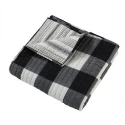 Camden Black Quilted Throw - Levtex Home