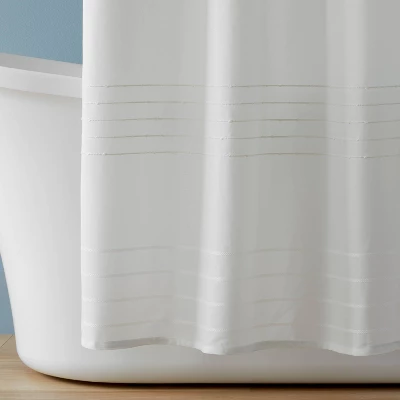 Boucle Stripe Shower Curtain Sour Cream - Hearth & Hand™ With Magnolia 3 Boucle Stripe Shower Curtain Sour Cream - Hearth & Hand™ With Magnolia