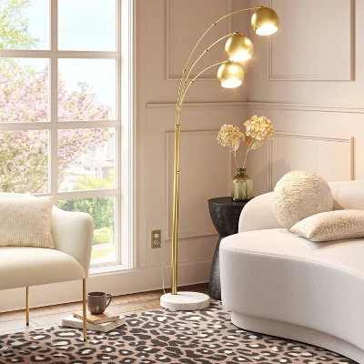 Span 3-Head Metal Globe Floor Lamp Brass - Threshold™ 3 Span 3-Head Metal Globe Floor Lamp Brass - Threshold™
