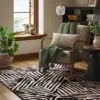 Abstract Lines Rug Black/Tan - Threshold™