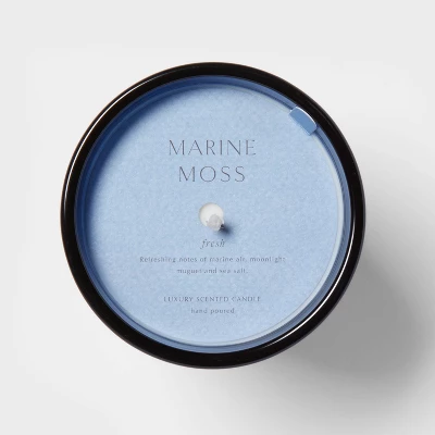 Colored Vase Glass With Dustcover Marine Moss Candle Blue - Threshold™ 6 Colored Vase Glass With Dustcover Marine Moss Candle Blue - Threshold™ - Image 4