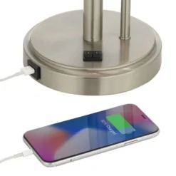 Possini Euro Design Traverse Modern Table Lamps Set Of 2 29 1/2" Tall Brushed Nickel With USB Charging Port LED Gooseneck White Drum Shade For Desk 11 Possini Euro Design Traverse Modern Table Lamps Set Of 2 29 1/2" Tall Brushed Nickel With USB Charging Port LED Gooseneck White Drum Shade For Desk -Home Furnishings Store GUEST e5e98734 7ed3 4d2c 89e5 e165f0c556bf