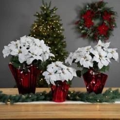 Northlight 26" White Artificial Christmas Poinsettia In Red Wrapped Base 8 Northlight 26" White Artificial Christmas Poinsettia In Red Wrapped Base -Home Furnishings Store GUEST e5ef3324 e5b4 446d 91f6 402b65557ec8