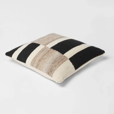 Oversized Blocked Woven Square Throw Pillow - Threshold™ 3 Oversized Blocked Woven Square Throw Pillow - Threshold™