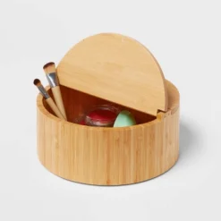 9" X 4" Circular Hinge Lid Bamboo Countertop Organizer - Brightroom™ 7 9" X 4" Circular Hinge Lid Bamboo Countertop Organizer - Brightroom™ -Home Furnishings Store GUEST e91a16ba 67ba 4346 aca1 624c8c7558a6