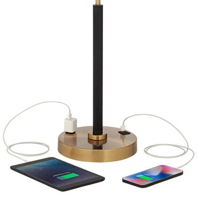 Possini Euro Design Possini Euro Carlyle USB Port And Outlet Modern Desk Lamps Set Of 2 4 Possini Euro Design Possini Euro Carlyle USB Port And Outlet Modern Desk Lamps Set Of 2 - Image 2