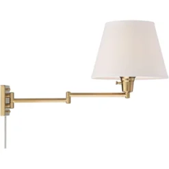 360 Lighting Clement Modern Swing Arm Wall Lamps Set Of 2 Warm Gold Plug-in Light Fixture White Linen Shade For Bedroom Bedside Living Room Reading 15 360 Lighting Clement Modern Swing Arm Wall Lamps Set Of 2 Warm Gold Plug-in Light Fixture White Linen Shade For Bedroom Bedside Living Room Reading -Home Furnishings Store GUEST ebf710ae 4811 44d8 a732 0a5f3c2b2d38