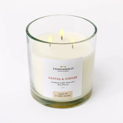 Clear Glass Santal & Ginger Candle White - Threshold™ Designed With Studio McGee 4 Clear Glass Santal & Ginger Candle White - Threshold™ Designed With Studio McGee - Image 2
