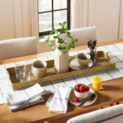 36" Extra-Large Natural Woven Basket Tray - Hearth & Hand™ With Magnolia