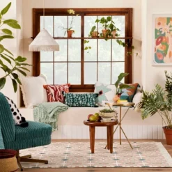 Best Seller 11 Tapestry Ogee Medallion Rug Blush - Opalhouse™ Designed With Jungalow™