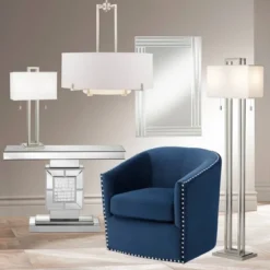 Possini Euro Design Modern Floor Lamp 62" Tall Brushed Nickel Openwork Rectangular Profile Off White Fabric Shade For Living Room Reading -Home Furnishings Store GUEST fe25067f a19c 4e1c 829e 5d26bb3dff2f