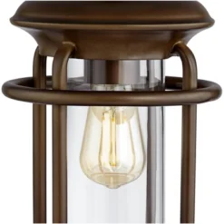 Franklin Iron Works Andreas Industrial Table Lamp 26" High Brown Metal With Nightlight LED And USB Charging Port Oatmeal Shade For Living Room Desk -Home Furnishings Store GUEST ff266ca9 dba5 4542 8acd 1d5d696cd6f5